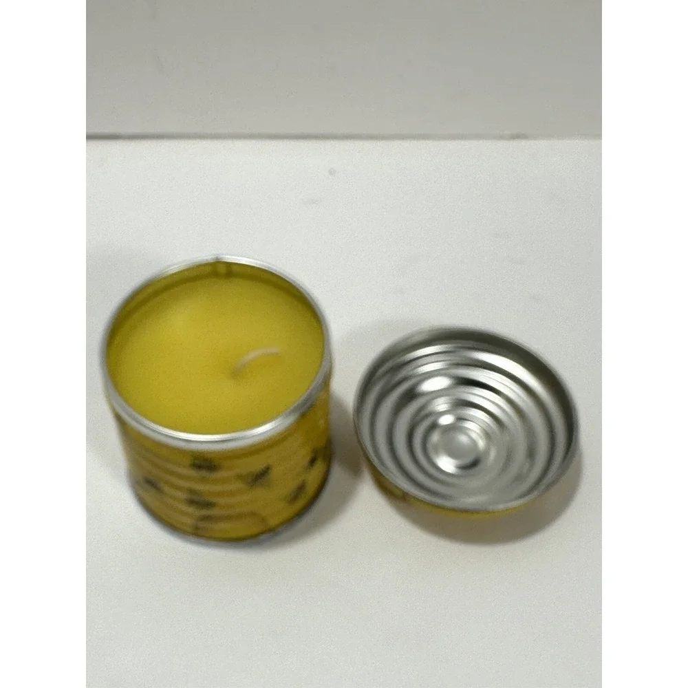 Vintage Beehive Bee Yellow Tin Candle Set Of 2 Made In Switzerland Very Rare!‎